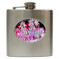 Fractal Fireworks Display Pattern Hip Flask (6 Oz)