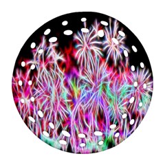 Fractal Fireworks Display Pattern Round Filigree Ornament (two Sides) by Nexatart