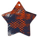 Dark Blue Red And White Messy Background Ornament (Star) Front
