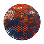 Dark Blue Red And White Messy Background Round Ornament (Two Sides) Front