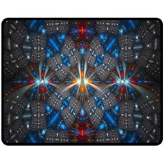 Fancy Fractal Pattern Background Accented With Pretty Colors Double Sided Fleece Blanket (medium) 