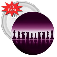Chess Pieces 3  Buttons (10 Pack)  by Valentinaart