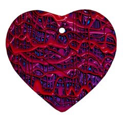 Plastic Mattress Background Heart Ornament (two Sides)