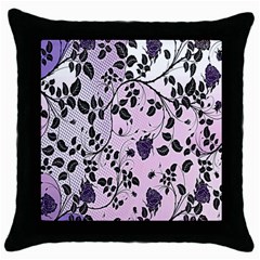 Floral Pattern Background Throw Pillow Case (black)