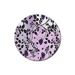 Floral Pattern Background Rubber Coaster (Round)  Front