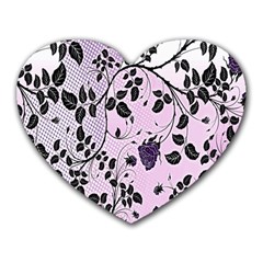 Floral Pattern Background Heart Mousepads