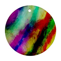 Colorful Abstract Paint Splats Background Round Ornament (two Sides) by Nexatart