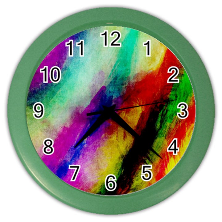 Colorful Abstract Paint Splats Background Color Wall Clocks