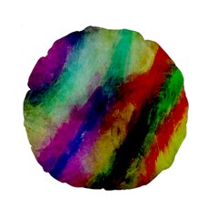 Colorful Abstract Paint Splats Background Standard 15  Premium Flano Round Cushions by Nexatart