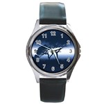 Sunset Round Metal Watch Front