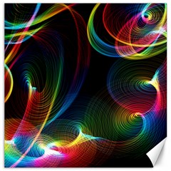 Abstract Rainbow Twirls Canvas 16  X 16   by Nexatart