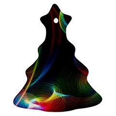 Abstract Rainbow Twirls Christmas Tree Ornament (two Sides) by Nexatart