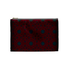 Blue Hot Pink Pattern With Woody Circles Cosmetic Bag (medium)  by Nexatart