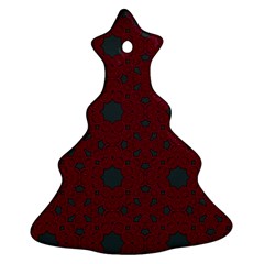 Blue Hot Pink Pattern With Woody Circles Christmas Tree Ornament (two Sides)