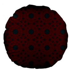 Blue Hot Pink Pattern With Woody Circles Large 18  Premium Flano Round Cushions by Nexatart