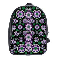 Fantasy Flower Forest  In Peacock Jungle Wood School Bags (xl)  by pepitasart