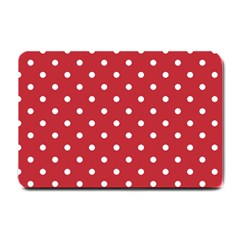 Red Polka Dots Small Doormat  by LokisStuffnMore