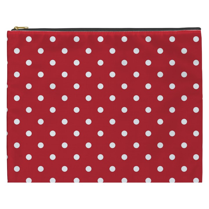 Red Polka Dots Cosmetic Bag (XXXL) 