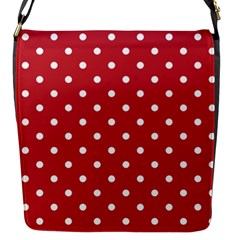 Red Polka Dots Flap Messenger Bag (s) by LokisStuffnMore