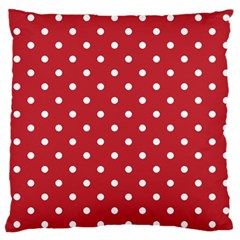 Red Polka Dots Large Flano Cushion Case (two Sides) by LokisStuffnMore