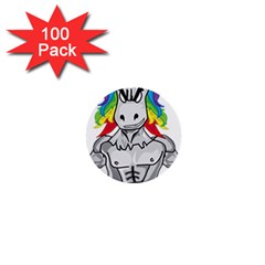 Angry Unicorn 1  Mini Buttons (100 Pack) 