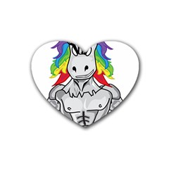 Angry Unicorn Heart Coaster (4 Pack)  by KAllan