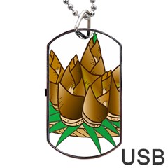 Young Bamboo Dog Tag Usb Flash (one Side)