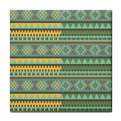 Bezold Effect Traditional Medium Dimensional Symmetrical Different Similar Shapes Triangle Green Yel Tile Coasters