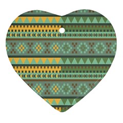 Bezold Effect Traditional Medium Dimensional Symmetrical Different Similar Shapes Triangle Green Yel Ornament (heart) by Mariart