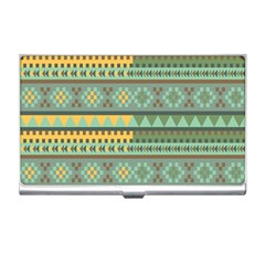 Bezold Effect Traditional Medium Dimensional Symmetrical Different Similar Shapes Triangle Green Yel Business Card Holders by Mariart