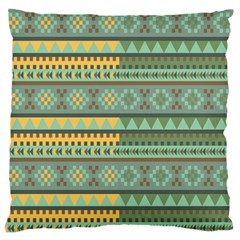 Bezold Effect Traditional Medium Dimensional Symmetrical Different Similar Shapes Triangle Green Yel Large Flano Cushion Case (one Side)