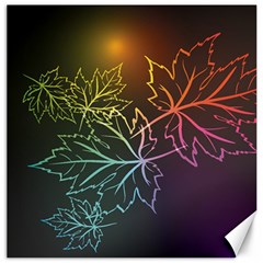 Beautiful Maple Leaf Neon Lights Leaves Marijuana Canvas 12  X 12   by Mariart