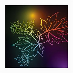 Beautiful Maple Leaf Neon Lights Leaves Marijuana Medium Glasses Cloth (2-side) by Mariart