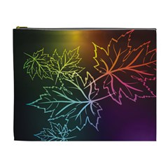 Beautiful Maple Leaf Neon Lights Leaves Marijuana Cosmetic Bag (xl) by Mariart