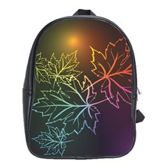 Beautiful Maple Leaf Neon Lights Leaves Marijuana School Bags(large) 