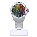 Beautiful Maple Leaf Neon Lights Leaves Marijuana Plastic Nurses Watch Front