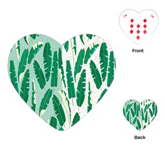 Banana Leaf Green Polka Dots Playing Cards (heart) 