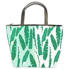 Banana Leaf Green Polka Dots Bucket Bags by Mariart