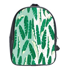 Banana Leaf Green Polka Dots School Bags(large)  by Mariart