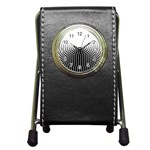 Black White Polkadots Line Polka Dots Pen Holder Desk Clocks Front