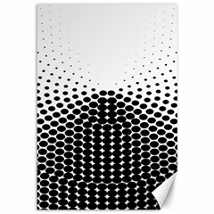 Black White Polkadots Line Polka Dots Canvas 12  X 18   by Mariart