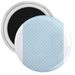 Blue Red Circle Polka 3  Magnets by Mariart