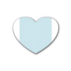 Blue Red Circle Polka Heart Coaster (4 Pack) 