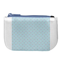 Blue Red Circle Polka Large Coin Purse by Mariart