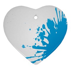 Blue Stain Spot Paint Ornament (heart)