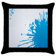 Blue Stain Spot Paint Throw Pillow Case (black)