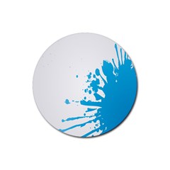 Blue Stain Spot Paint Rubber Coaster (round)  by Mariart