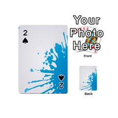 Blue Stain Spot Paint Playing Cards 54 (mini)  by Mariart