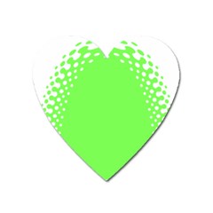 Bubble Polka Circle Green Heart Magnet by Mariart