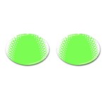 Bubble Polka Circle Green Cufflinks (Oval) Front(Pair)